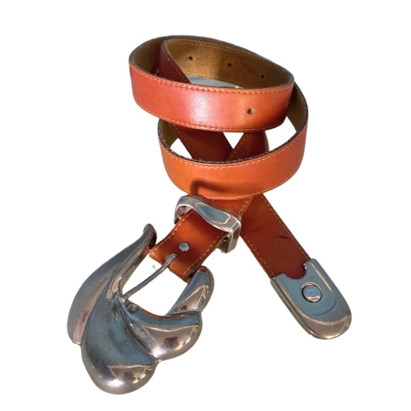 Vintage Tan Leather Western Belt - Picture 1 of 8